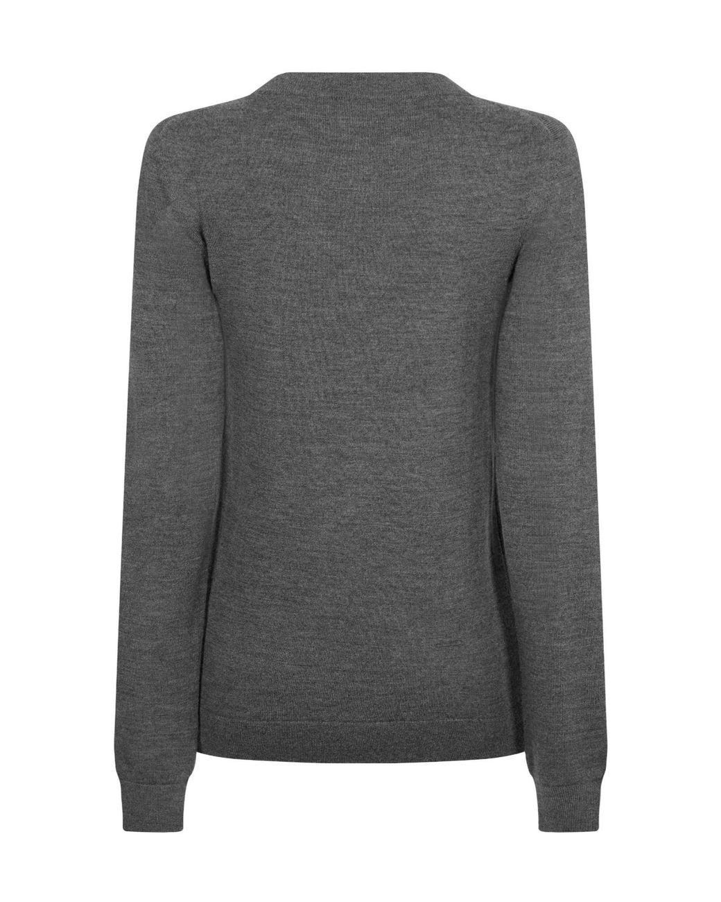 Boss Gray Minimal Crewneck Longsleeve Knit Top