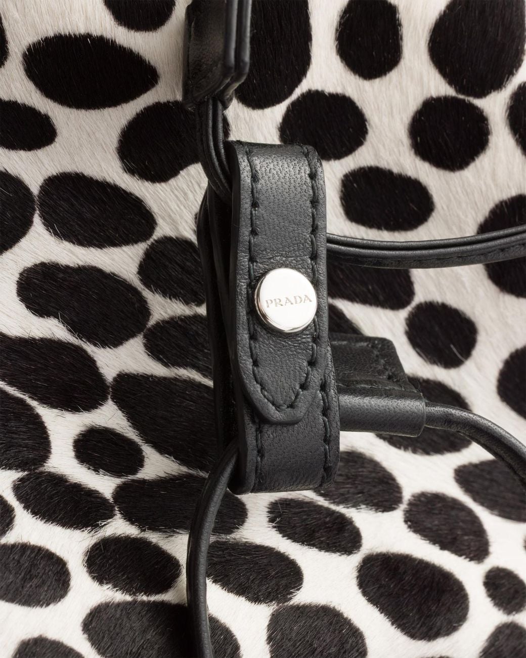 Prada Black Wish Printed Calf Hair Leather Pouch