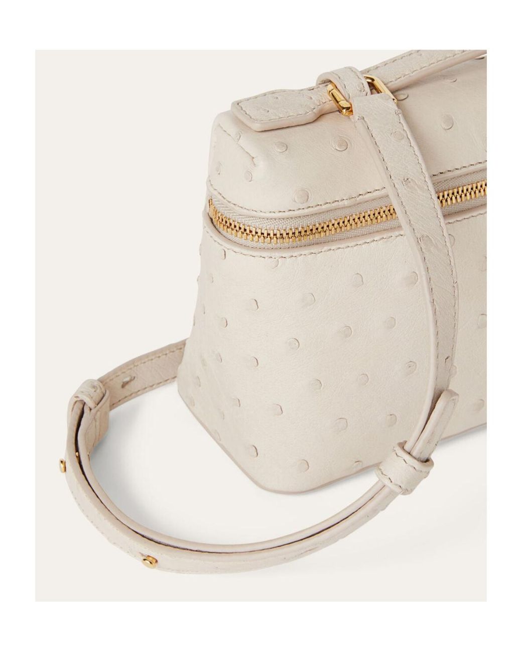 Loro Piana Natural Zippered Shoulder Bag