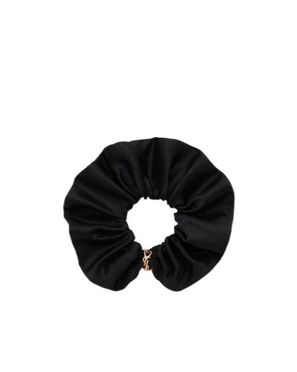 Saint Laurent Black Logo Plaque Scrunchie