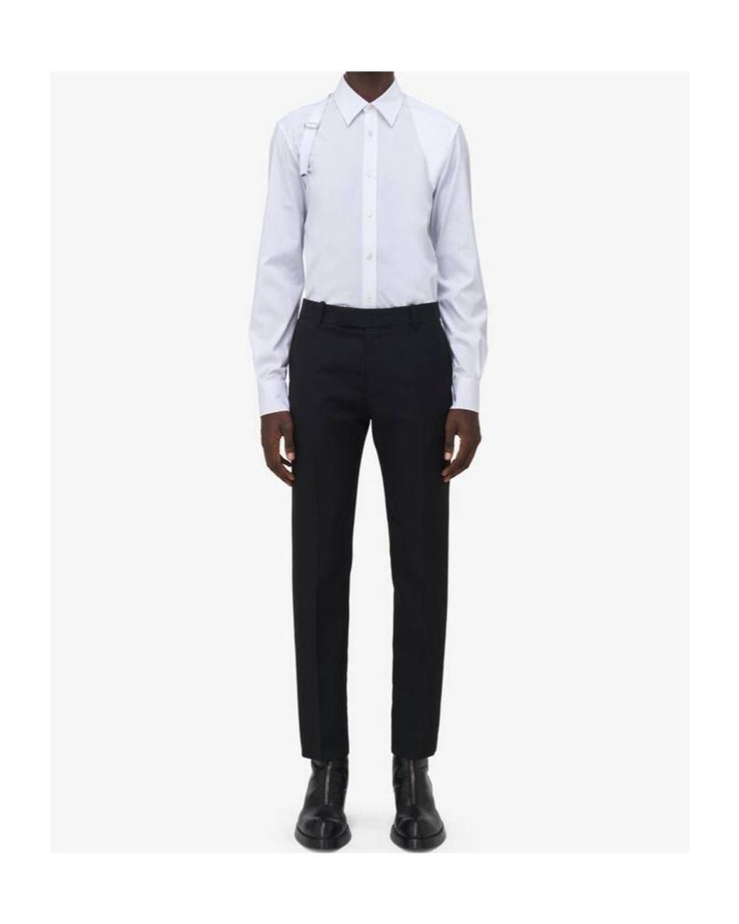 McQueen White Harnes Long Sleeved Shirt for men