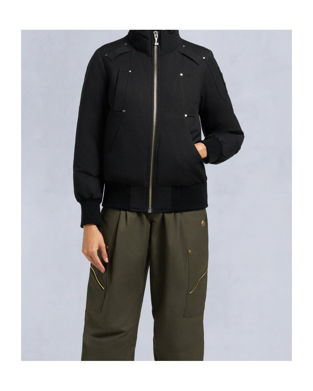Moose Knuckles Black Hooded Zipped Jacket