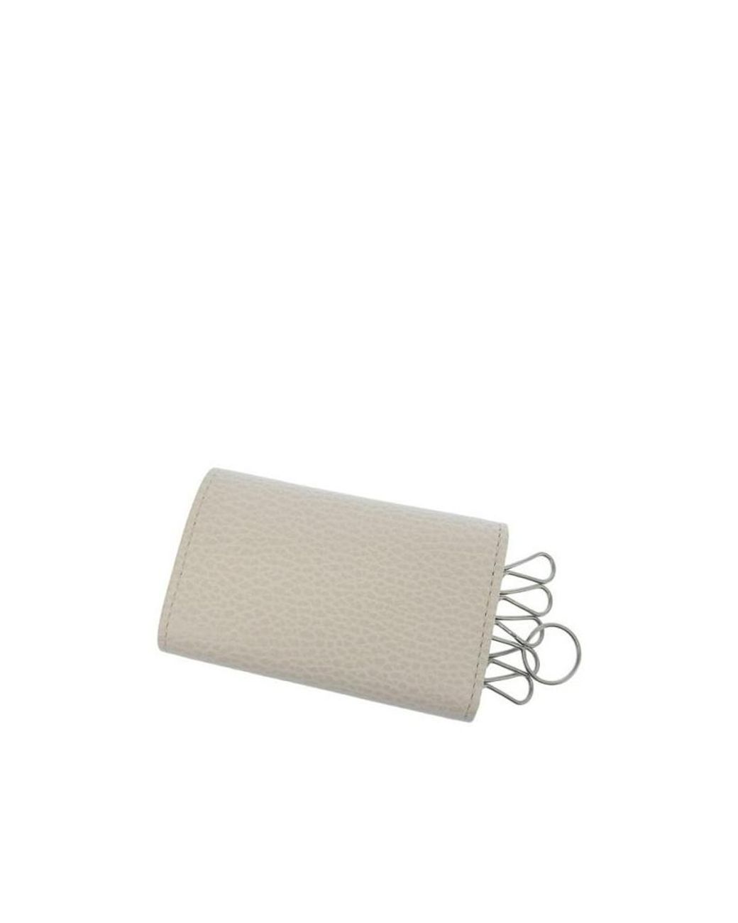 Gucci White Gg Marmont Snap Key Bag