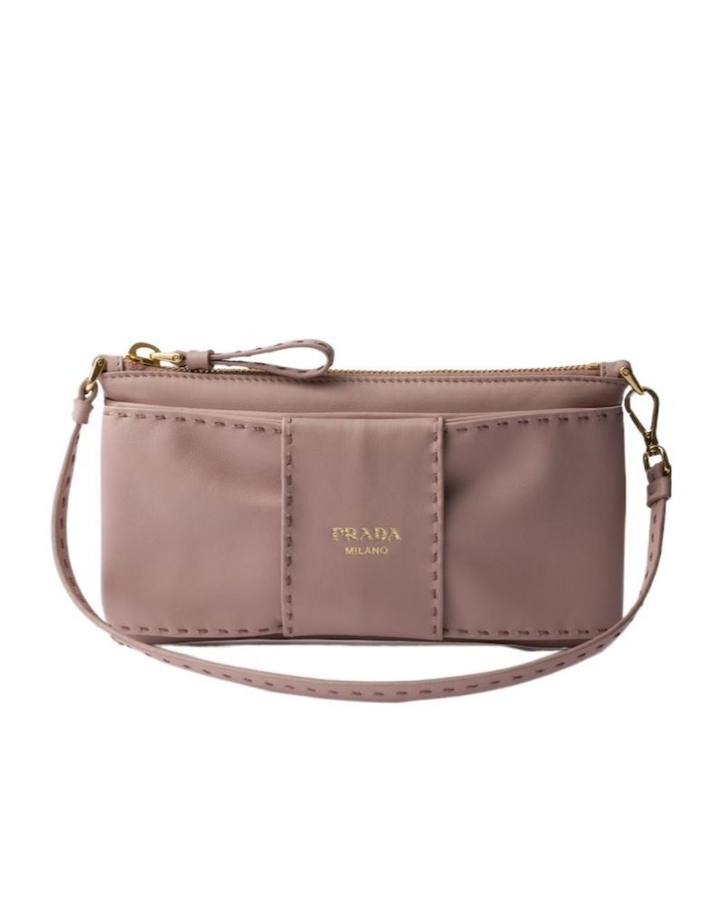 Prada Gray Zip-Up Pouch