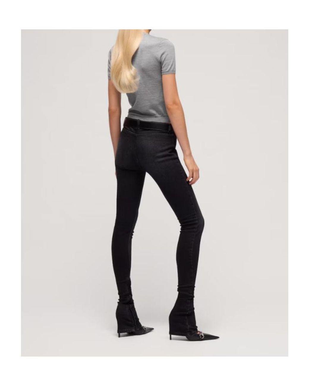 Gucci Gray Silk Wool T-Shirt With Embroidery