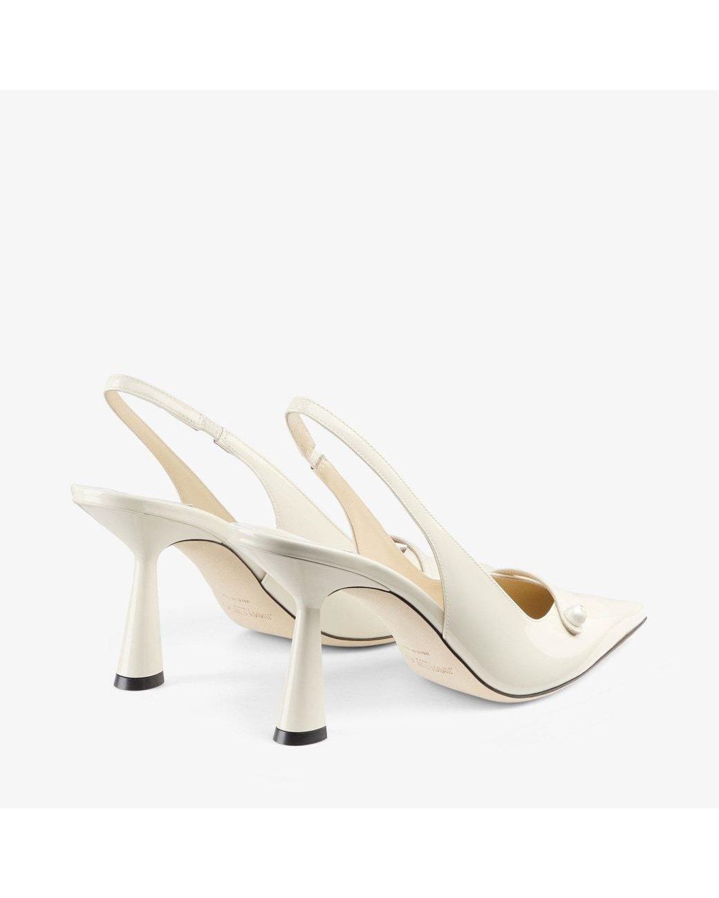 Jimmy Choo White Amita Slingback Pumps