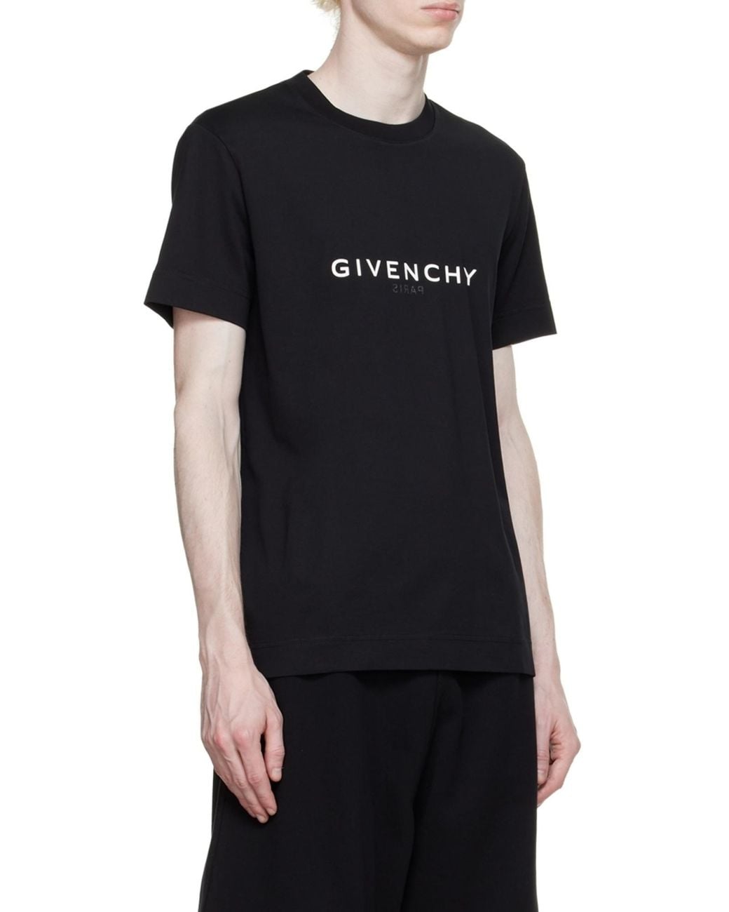 Givenchy Black Logo Printed Crewneck T-Shirt for men