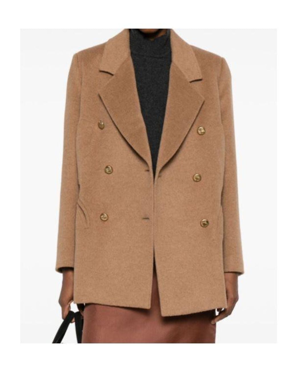 Blazé Milano Brown Blazé Milano Sealady Double-Breasted Coat