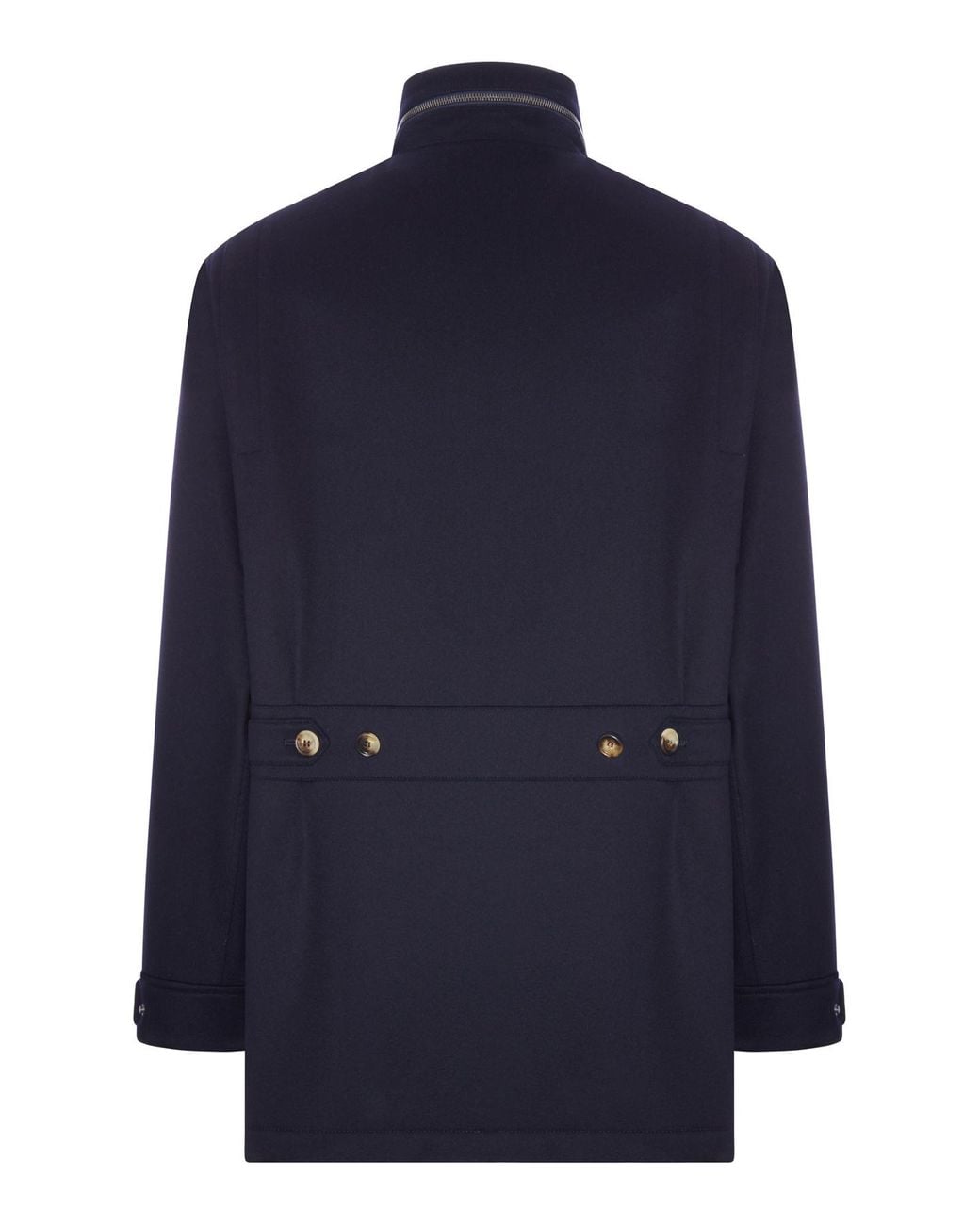 Brunello Cucinelli Blue High-Neck Field Coat for men