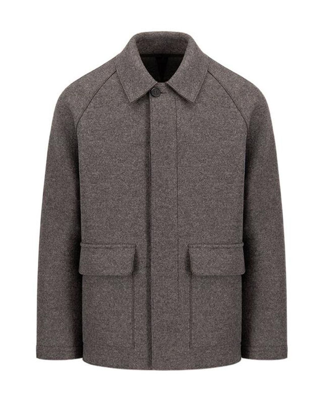 Harris Wharf London Gray Pressed Wool Jacket for men