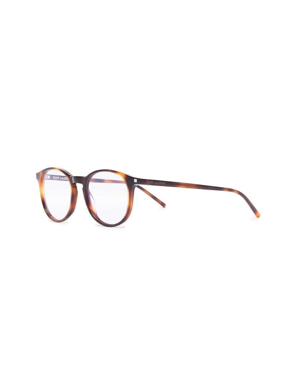 Saint Laurent Multicolor Round Tortoise Shell Optical Glasses for men
