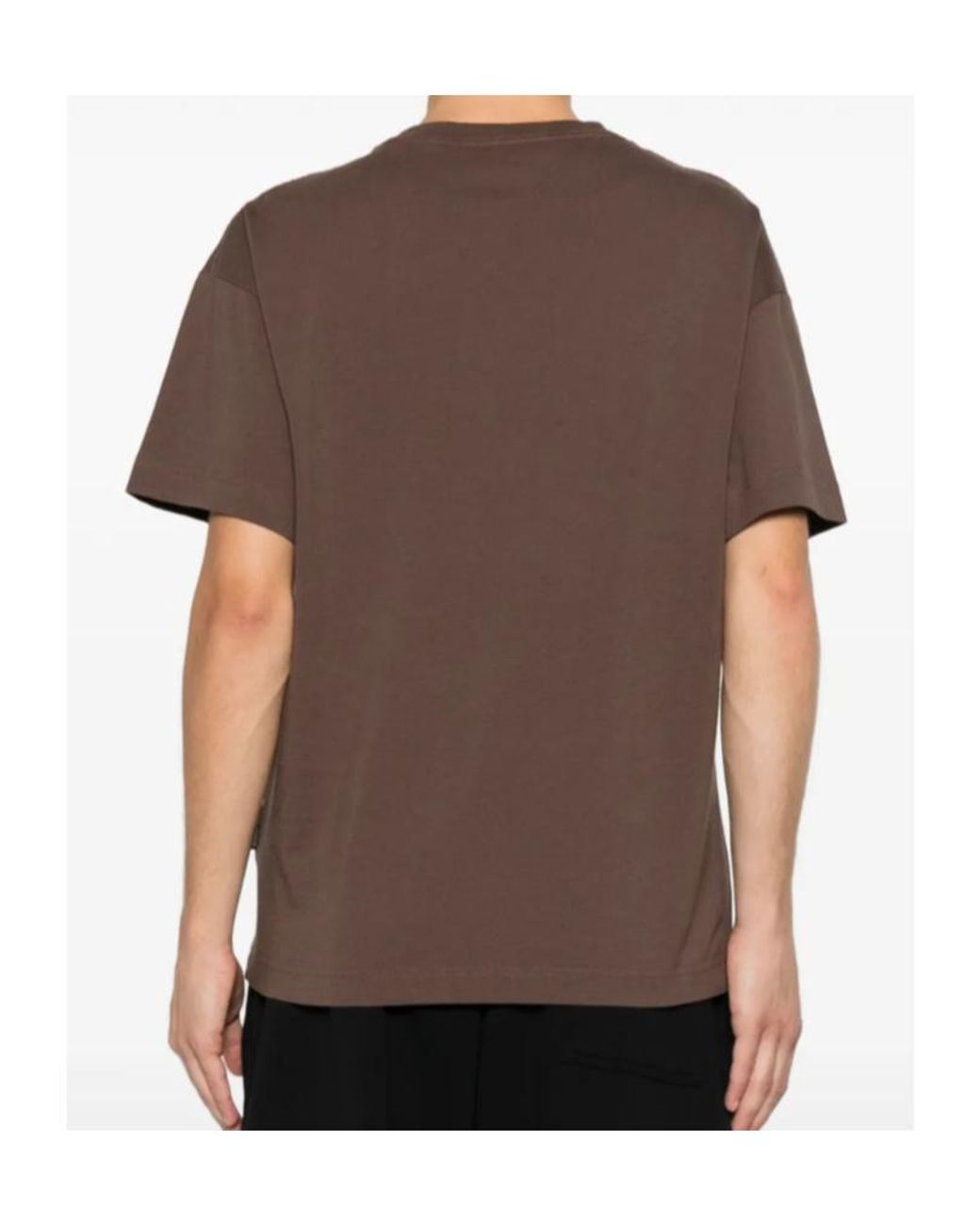 Palm Angels Brown Logo Patch Crewneck T-Shirt for men