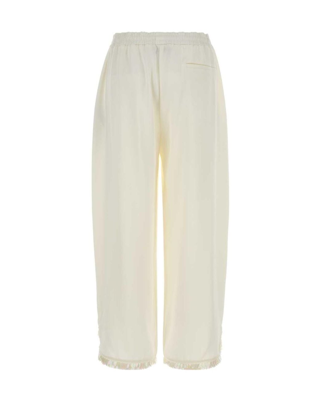 Stella McCartney White Elasticated Waistband Wide Leg Pants