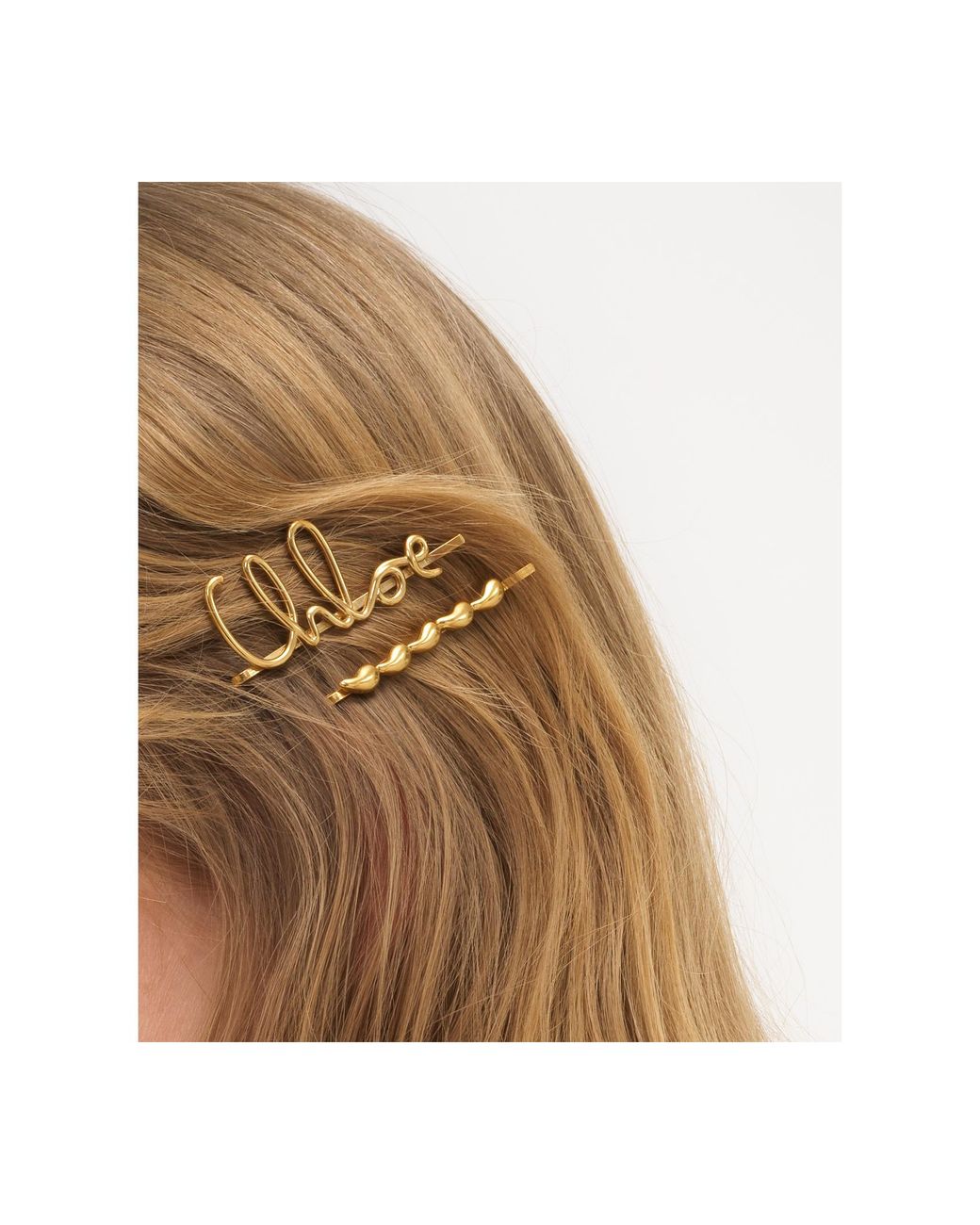 Chloé White Chloé Logo Plaque Hair Clips
