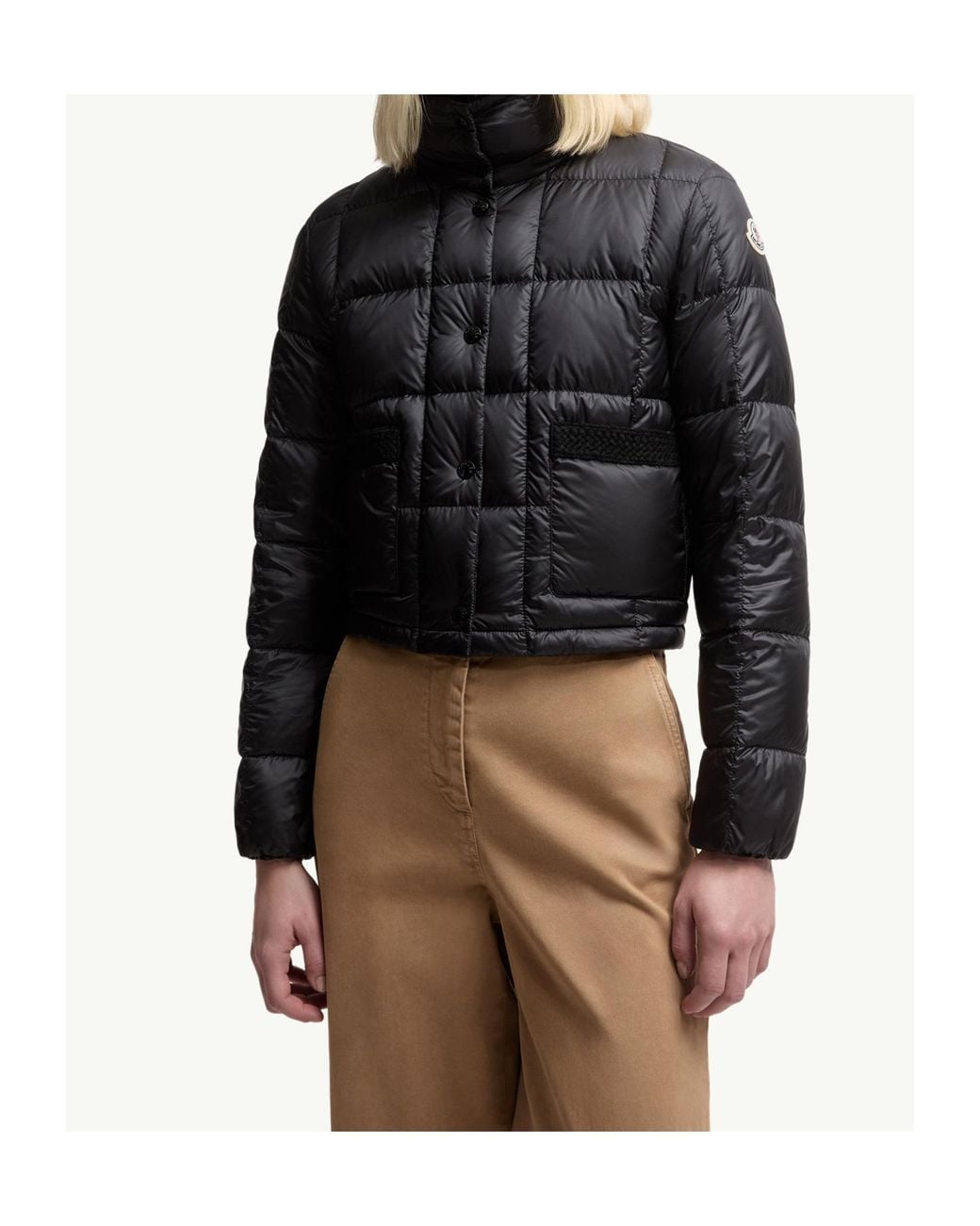 Moncler Black Jarcieu Quilted Cropped Jacket