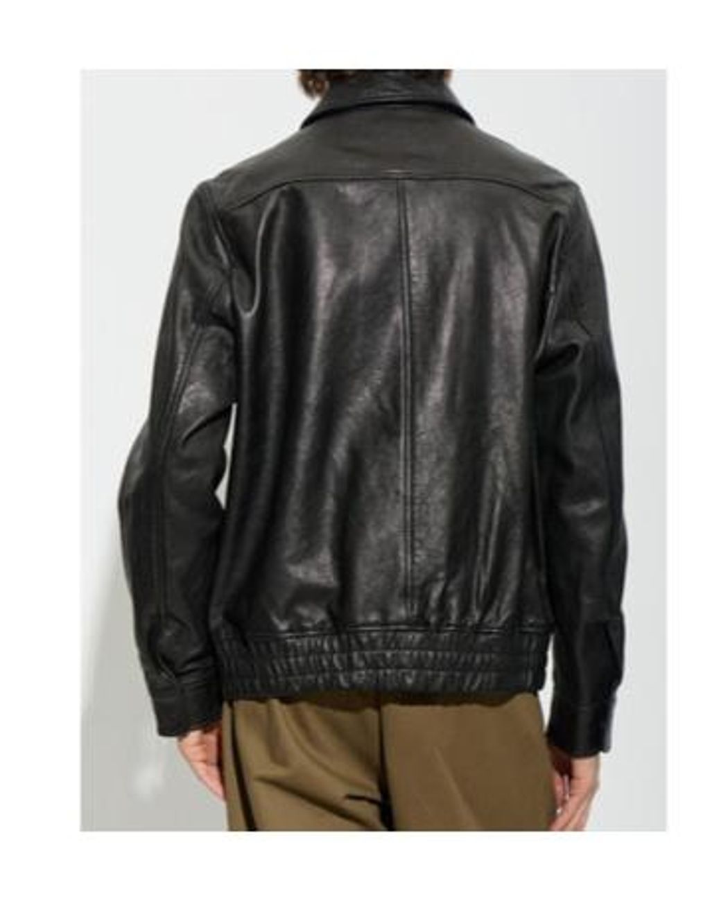 Paul Smith Black Ps Paul Smith Vintage-Style Leather Jacket for men