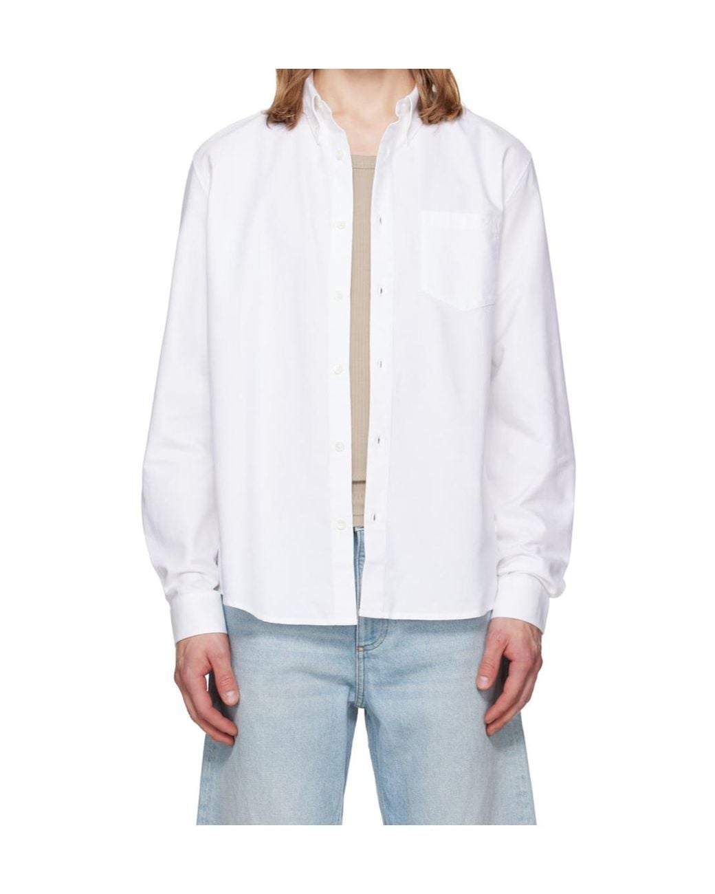 A.P.C. White Greg Oxford Shirt for men