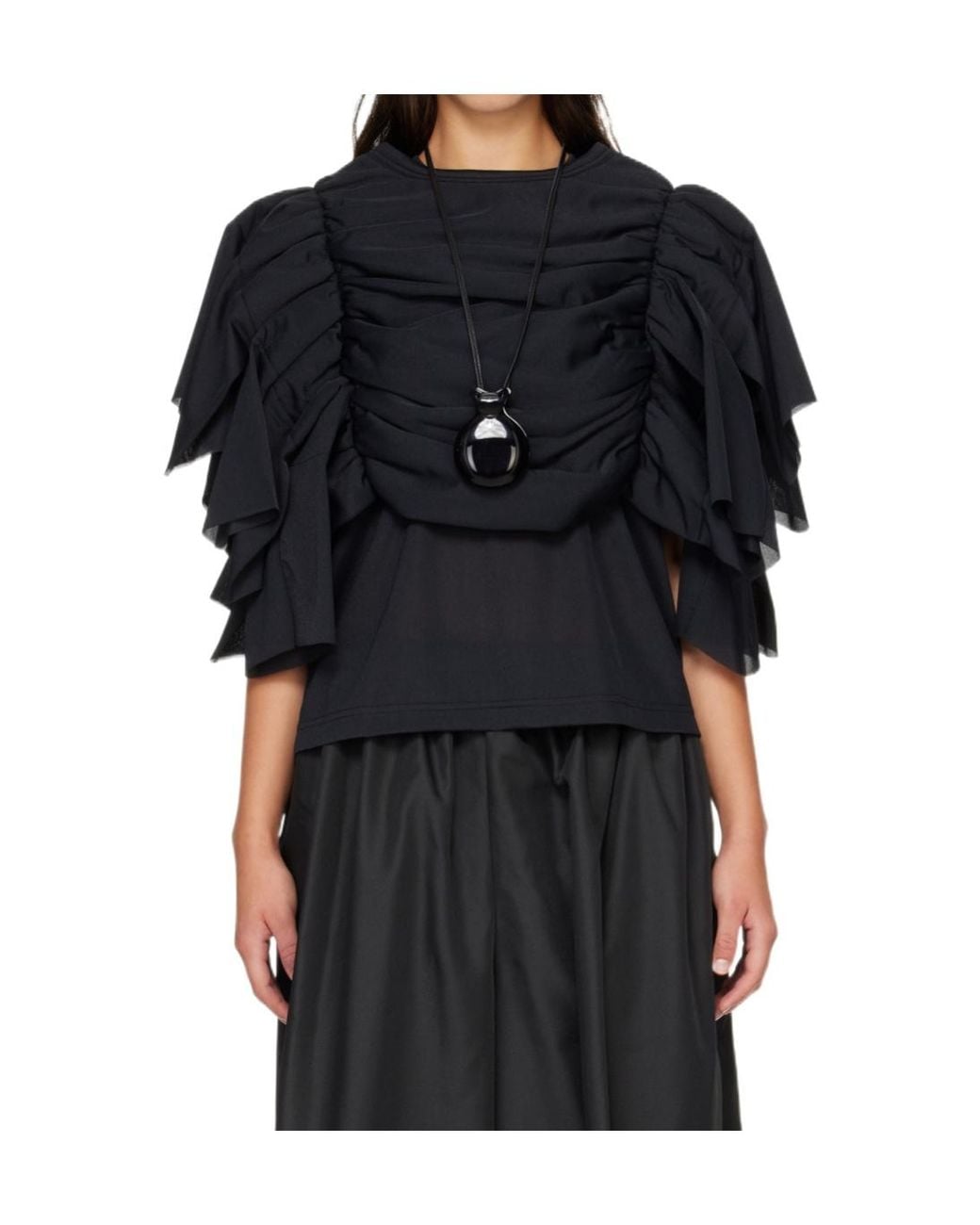 Comme des Garçons Black Pleated Top