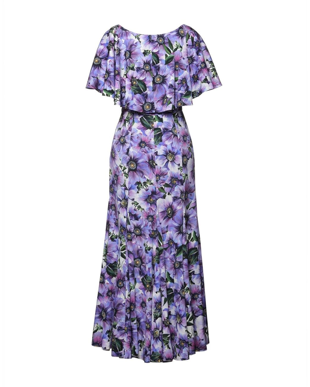Dolce & Gabbana Purple Floral Flare Skirt