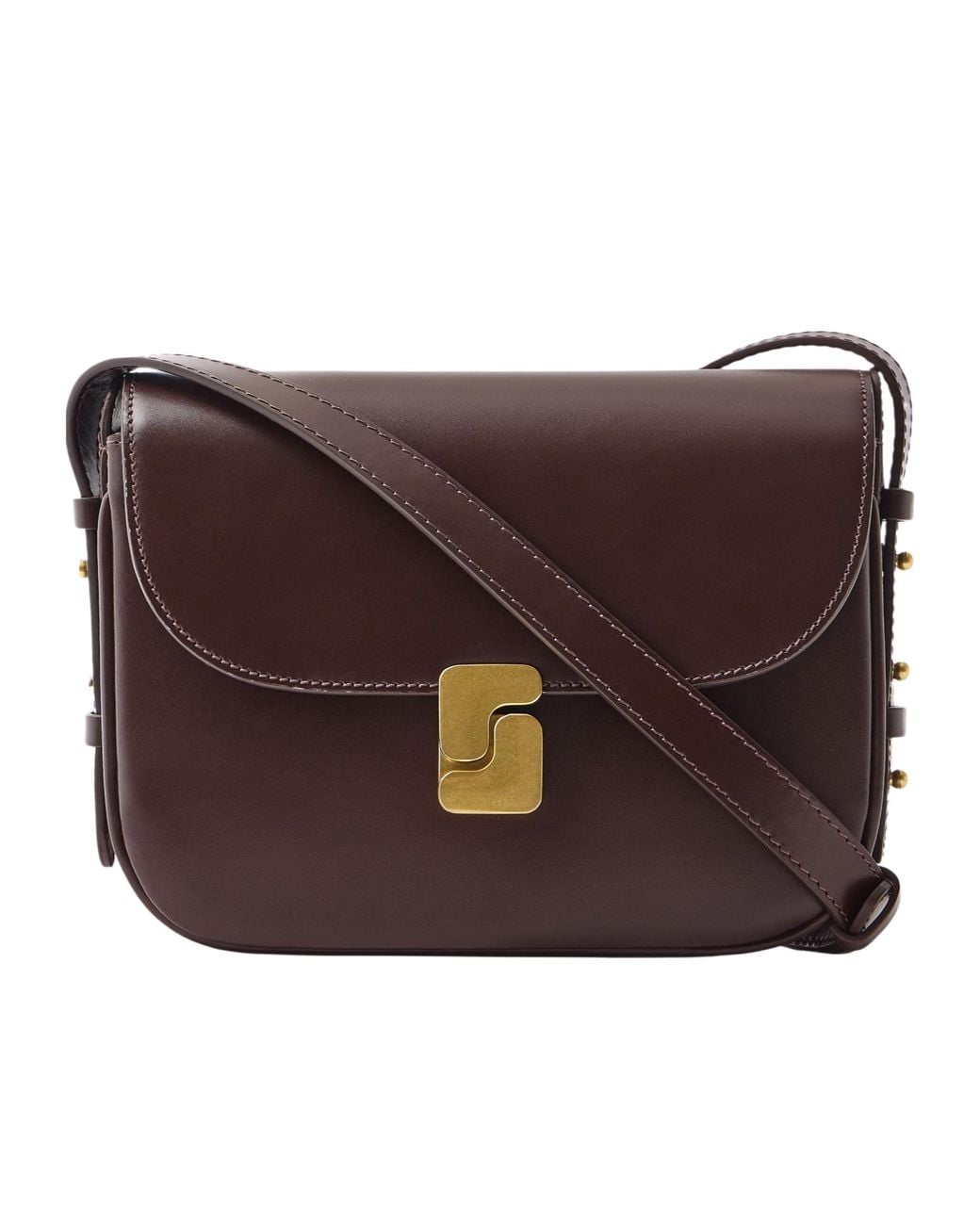 Soeur Brown Flap Shoulder Bag
