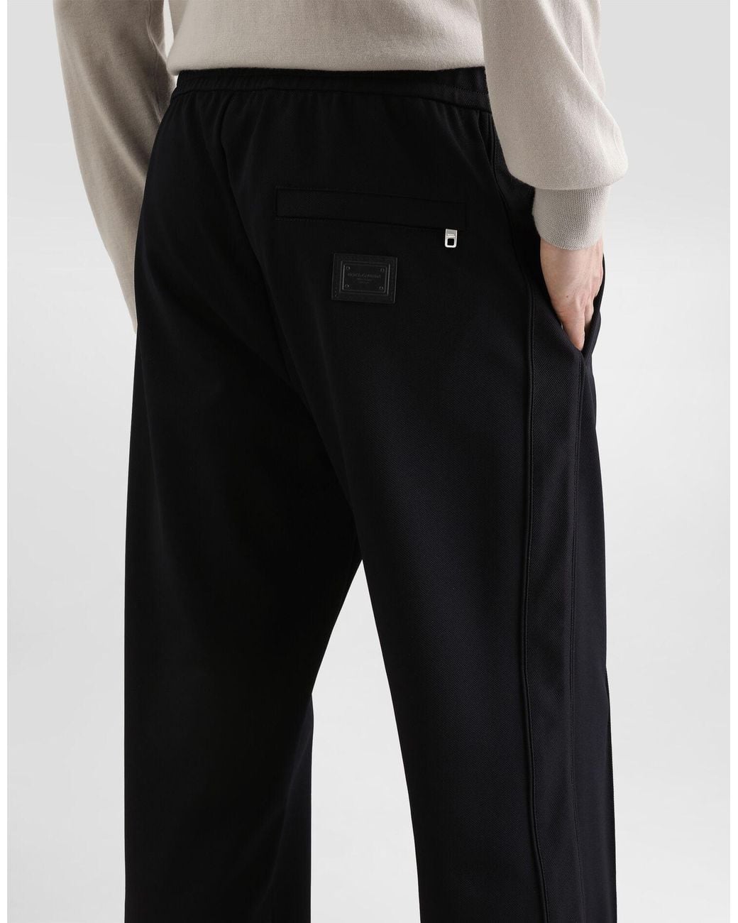 Dolce & Gabbana Black Drawstring Jersey Joggers for men