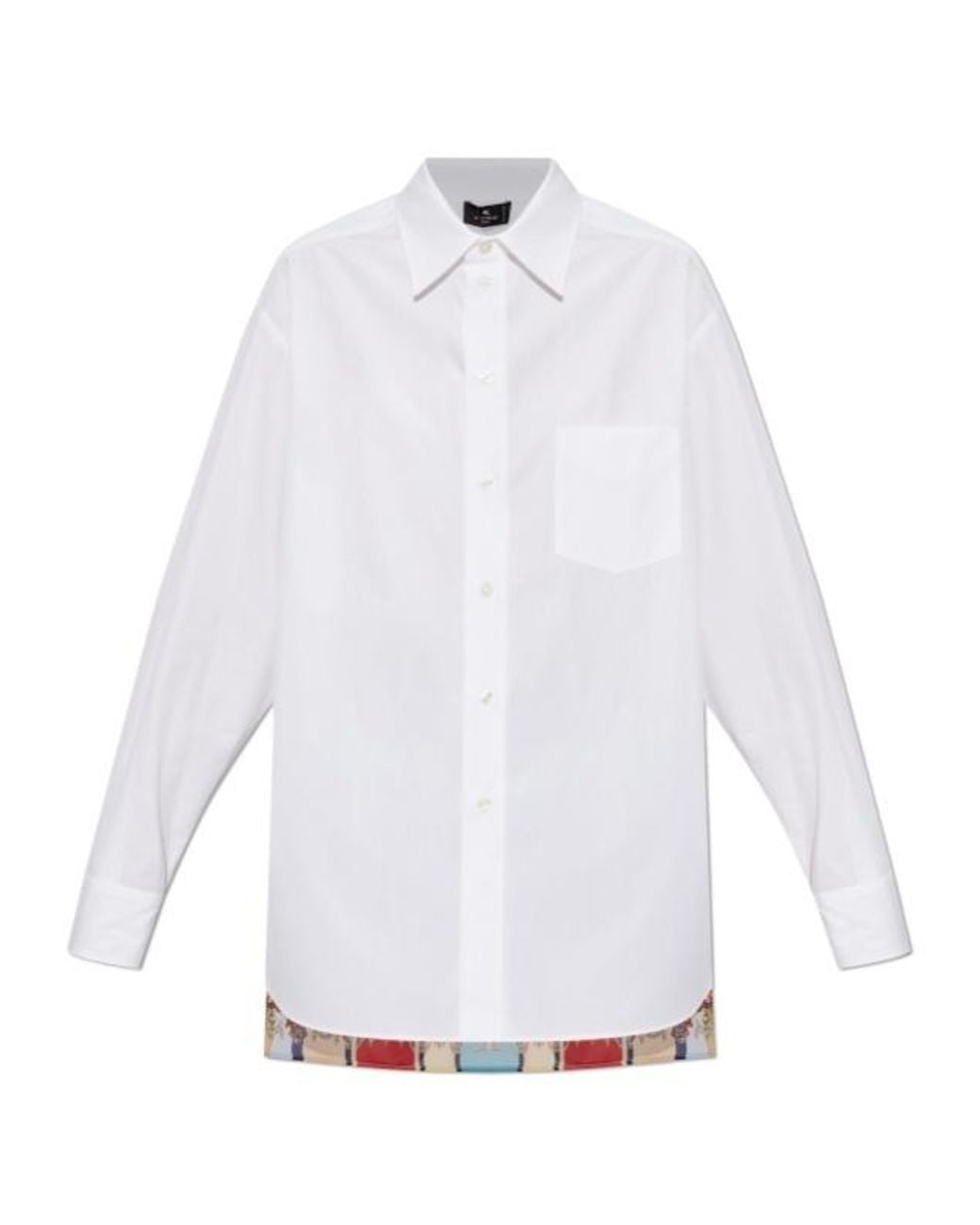 Etro White Paisley-Printed Long-Sleeved Shirt