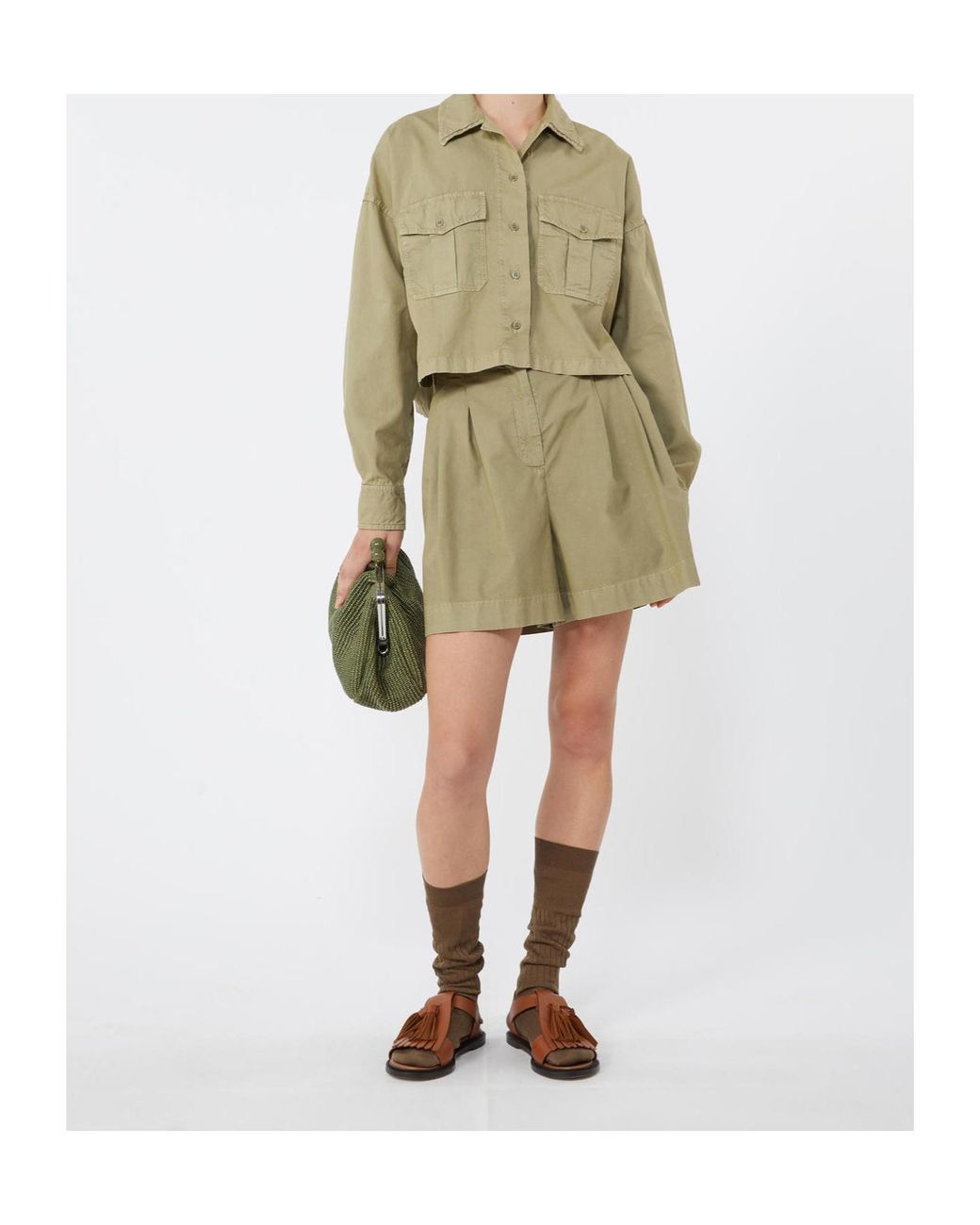Weekend by Maxmara Natural Armonia Pleated Shorts