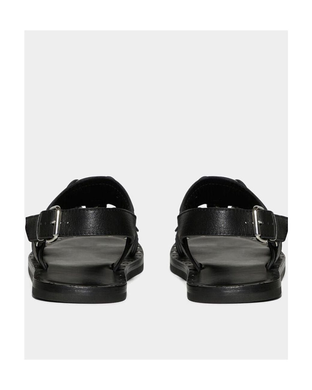 DSquared² Black Stud-Detail Calf-Leather Sandals for men
