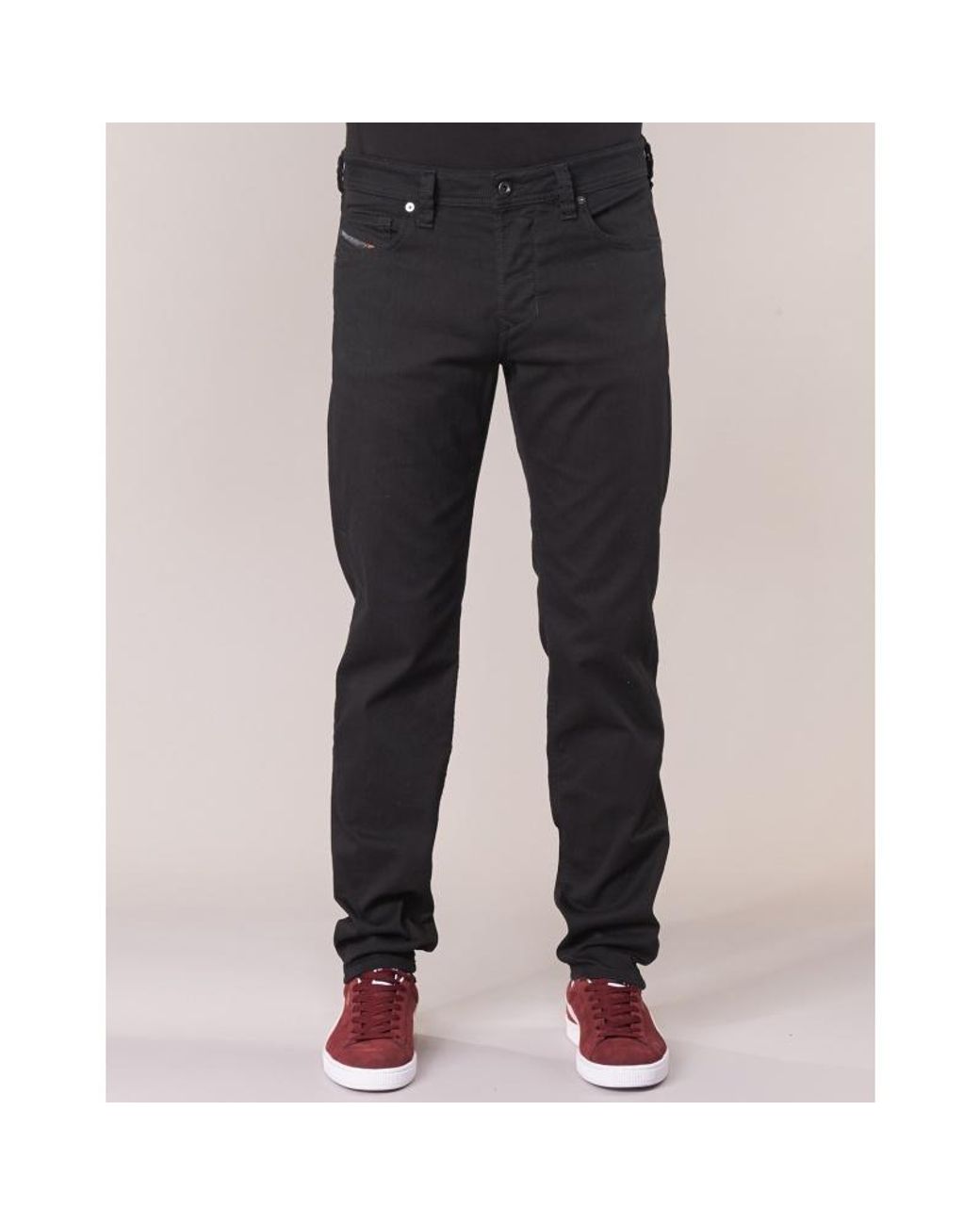 DIESEL Black Larkee Beex Tapered Leg Jeans for men