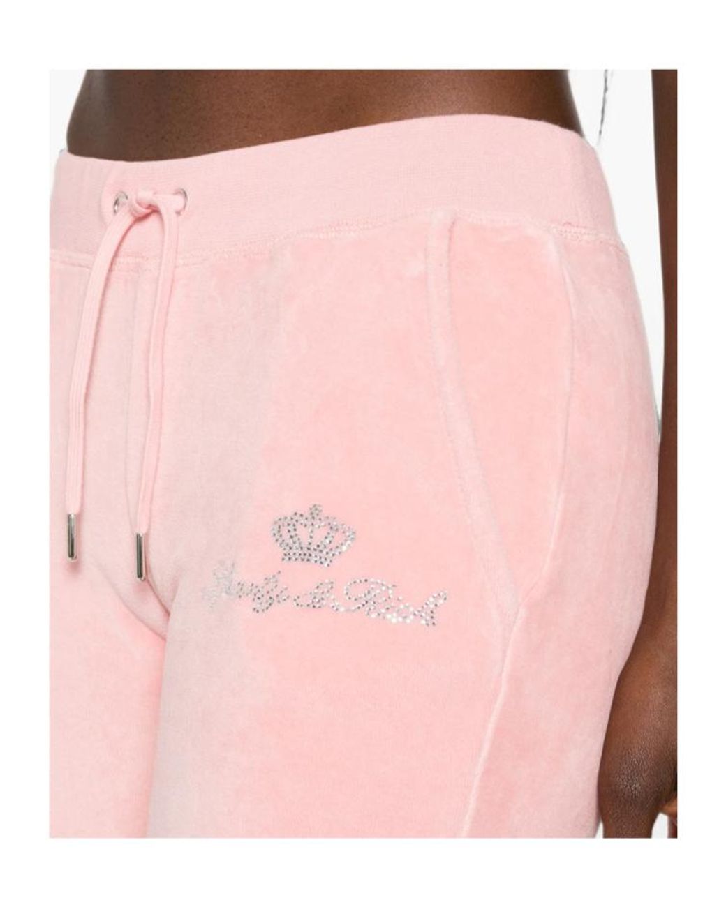 Sporty & Rich Pink X Juicy Couture Logo-Embellished Velour Track Pants