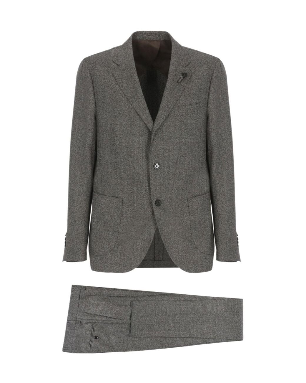 Lardini Gray Single-Breasted Tailored Suit for men