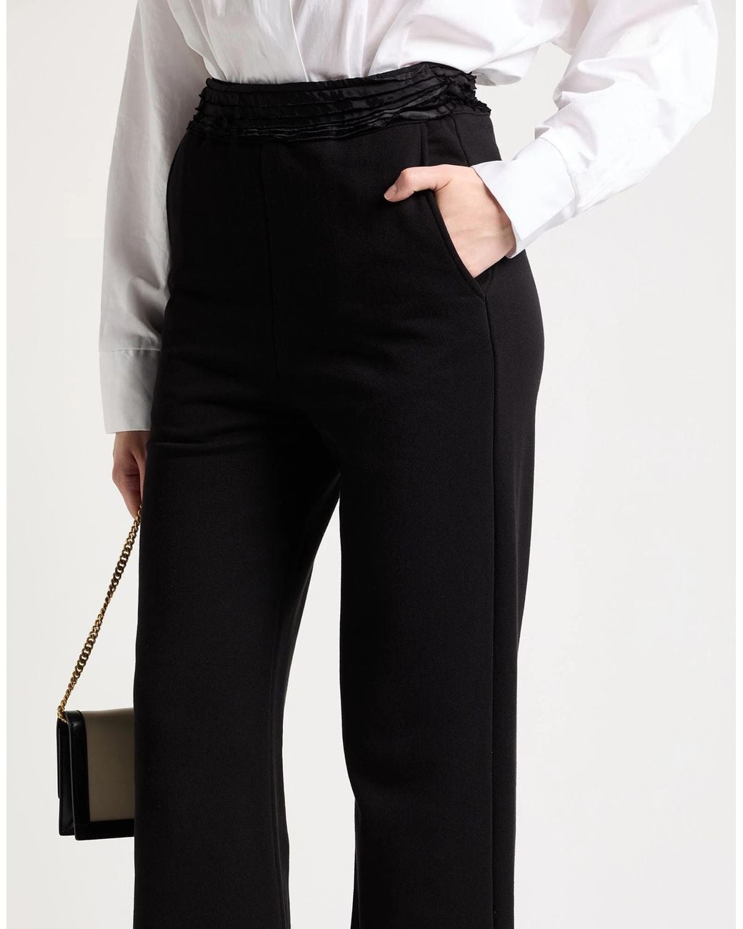 MM6 by Maison Margiela Black Wide-Leg Trousers