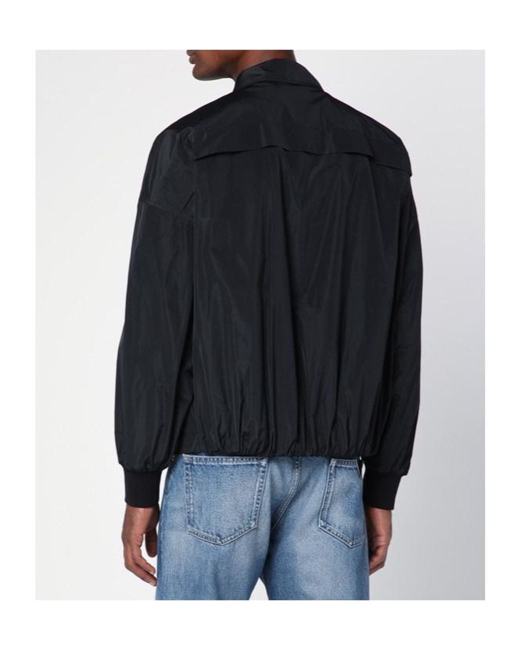 McQueen Black Logo-Embroidered Bomber Jacket for men