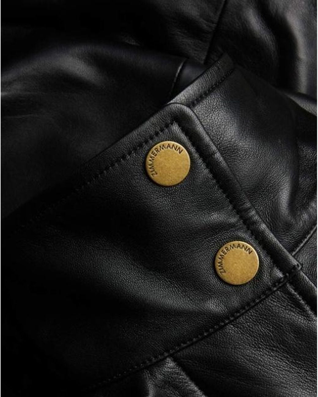 Zimmermann Black Valiant Leather Bomber Jacket