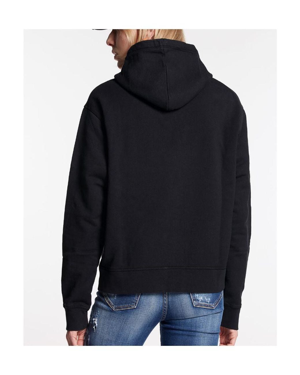 DSquared² Blue Logo Printed Drawstring Hoodie