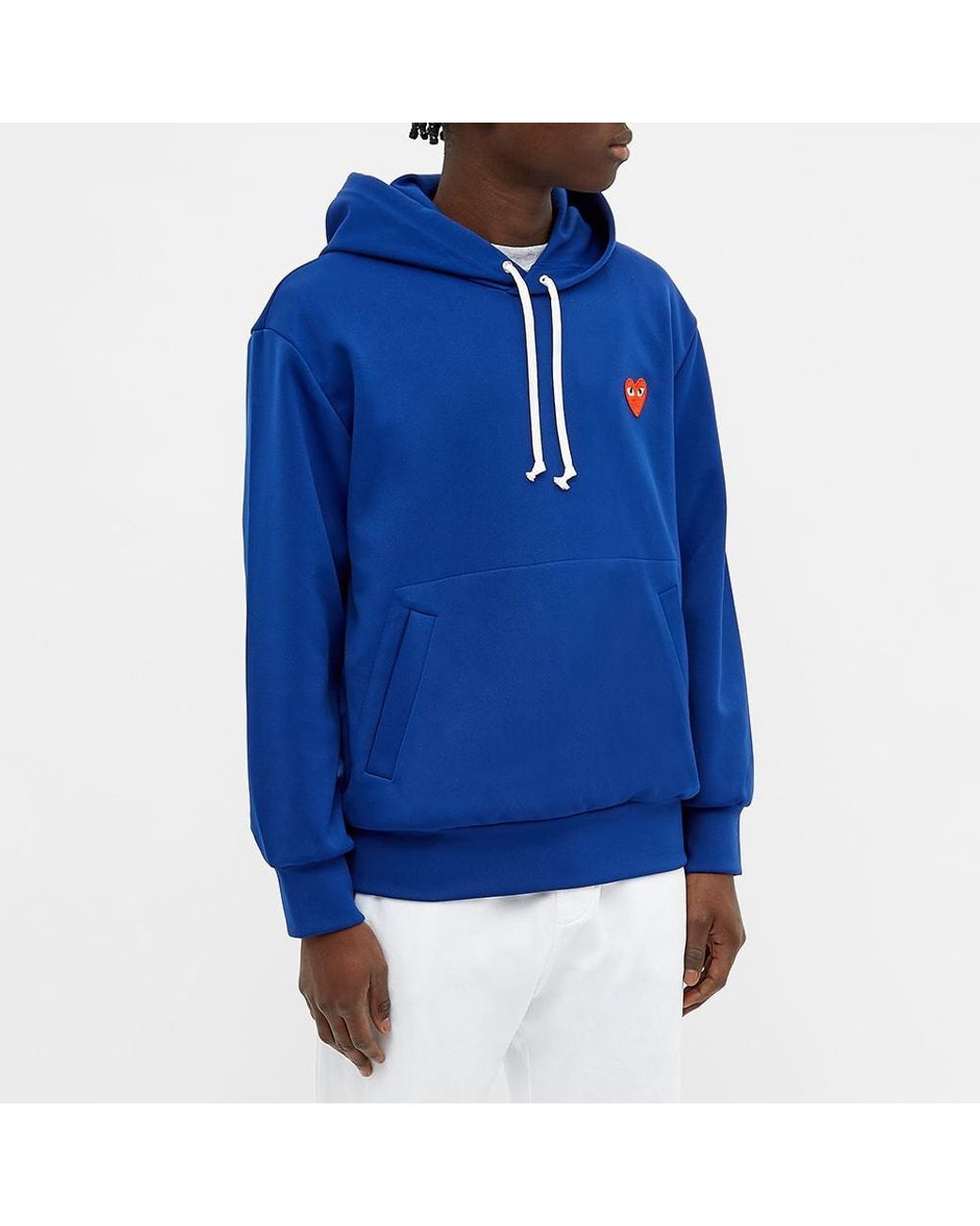COMME DES GARÇONS PLAY Blue Logo Hooded Sweater for men