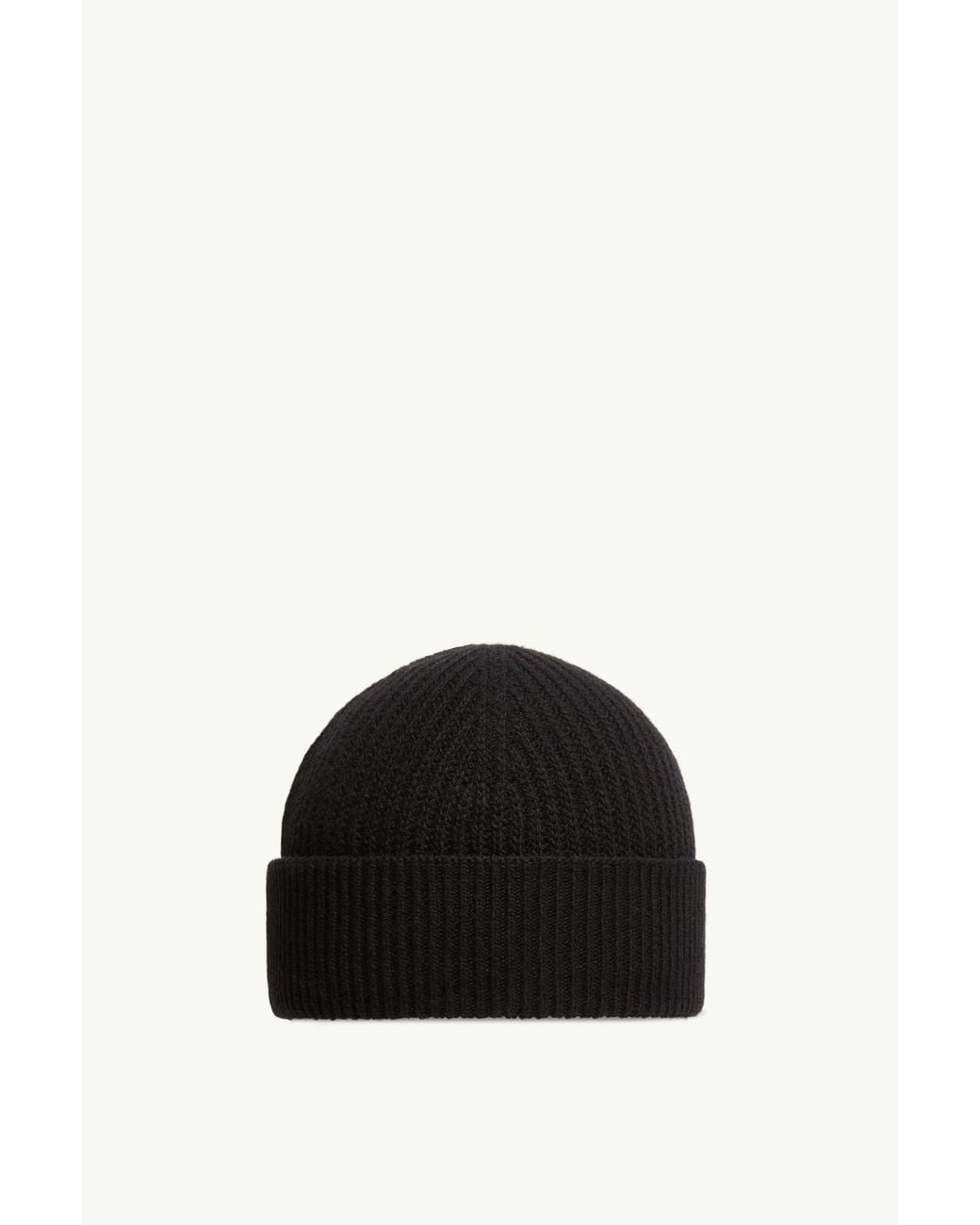 Moncler Black Logo Patch Beanie for men