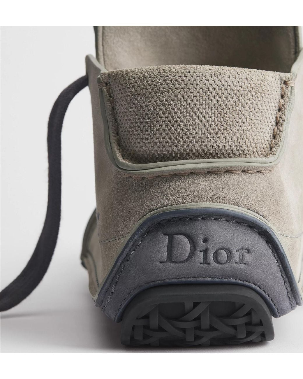 Dior Gray Logo Lace-Up Ankle Boots for men