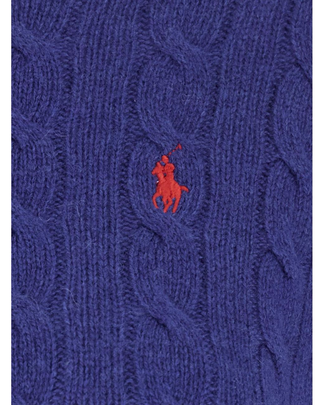 Polo Ralph Lauren Blue Logo-Embroidered Crewneck Jumper