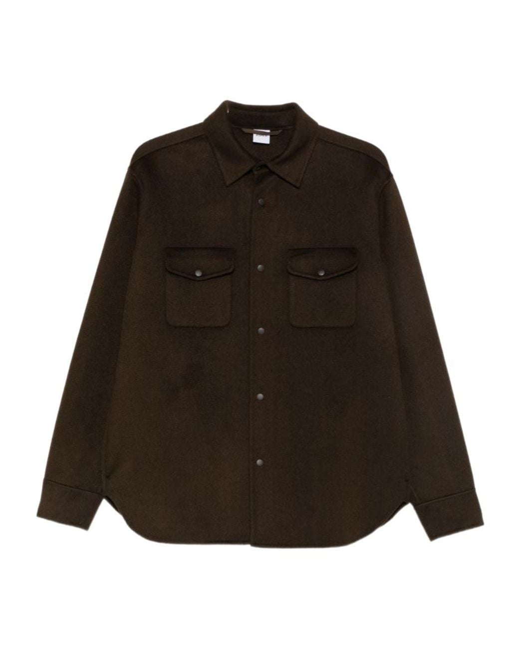 Aspesi Black Wool-Felt Shirt Jacket for men