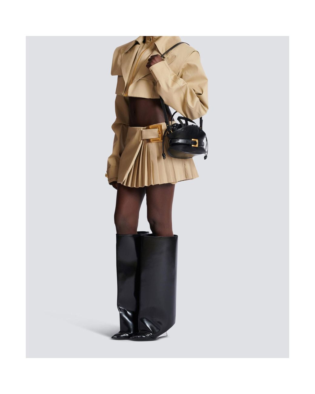 Balmain Shuffle Mini Leather Bag Black