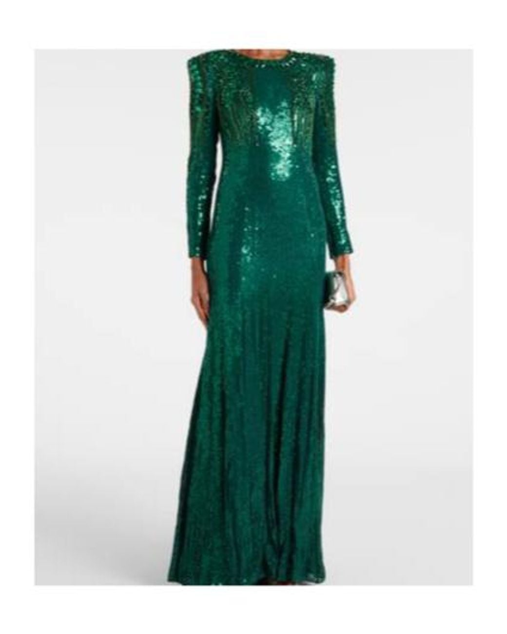 Jenny Packham Green Paloma Embellished Sequined Gown
