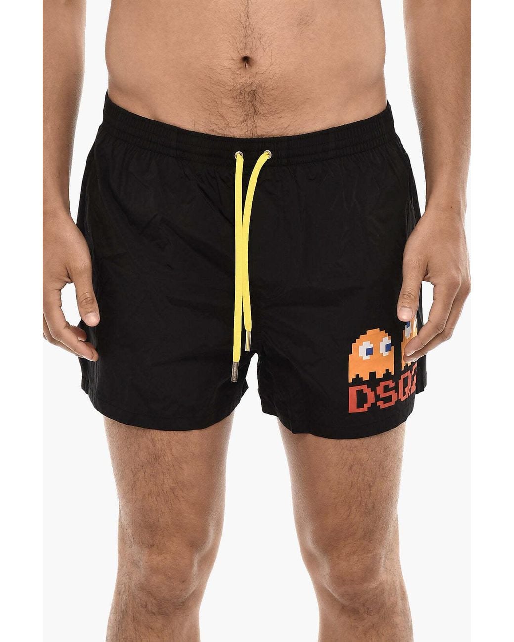 DSquared² Black X Pac- Logo-Print Swim Shorts for men