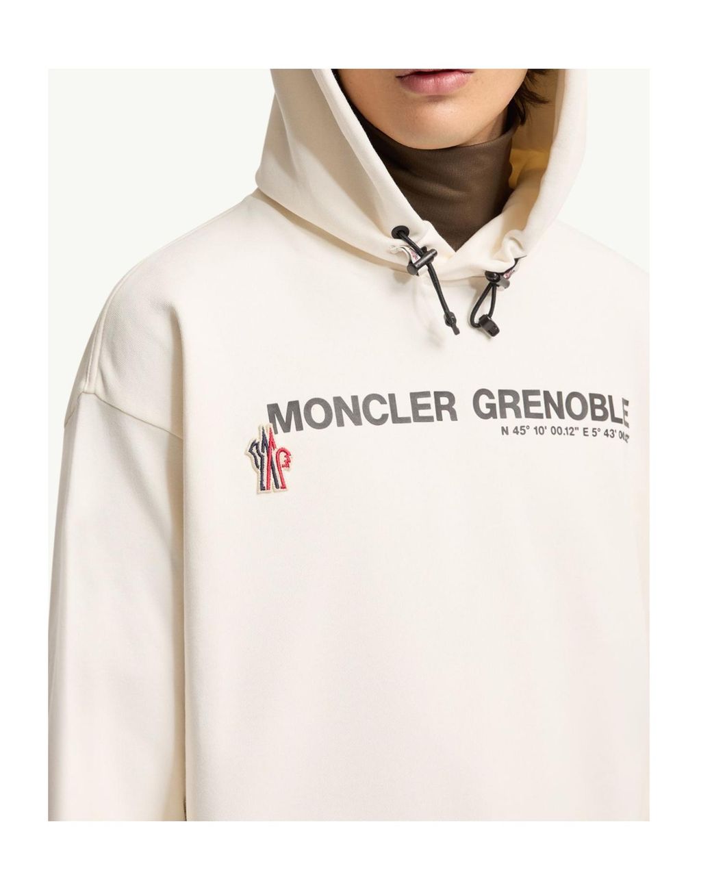 Moncler White Coordinates Logo Cotton Hoodie for men