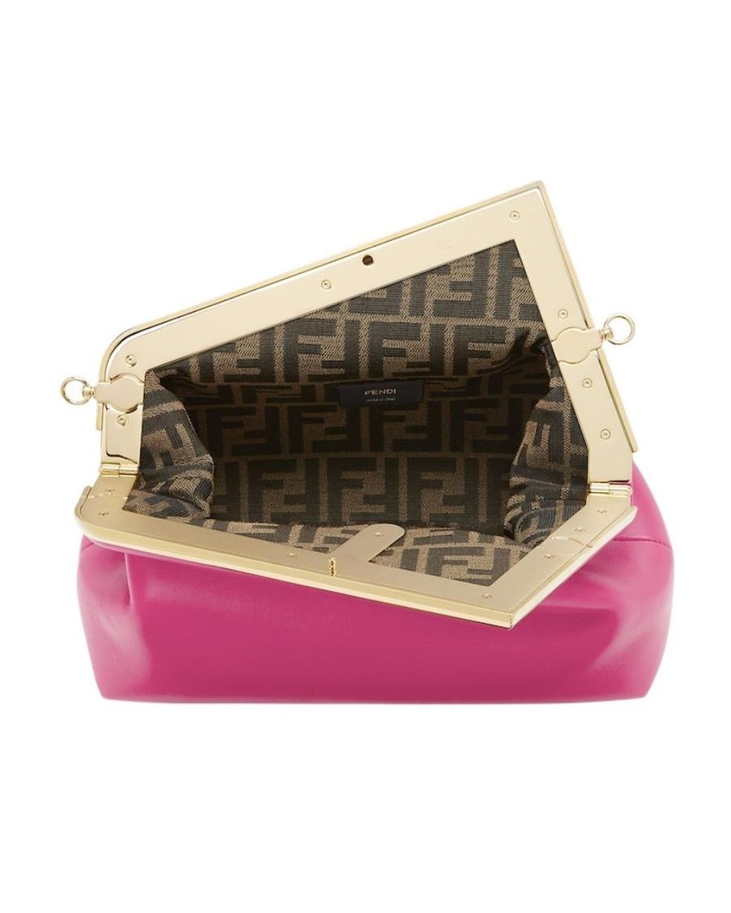 Fendi Pink First Midi Oversized F Clasp Bound Tote Bag