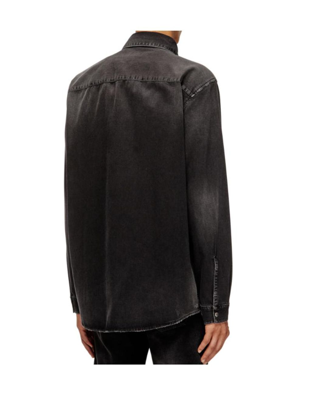 DIESEL Black D-Simply Long-Sleeve Denim Shirt for men