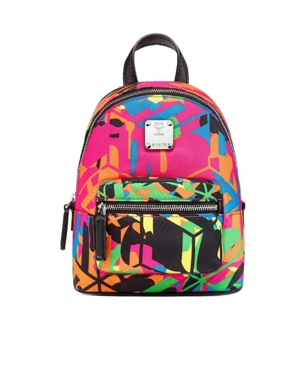 MCM Multicolor Abstract Pattern Printed Shoulder Bag