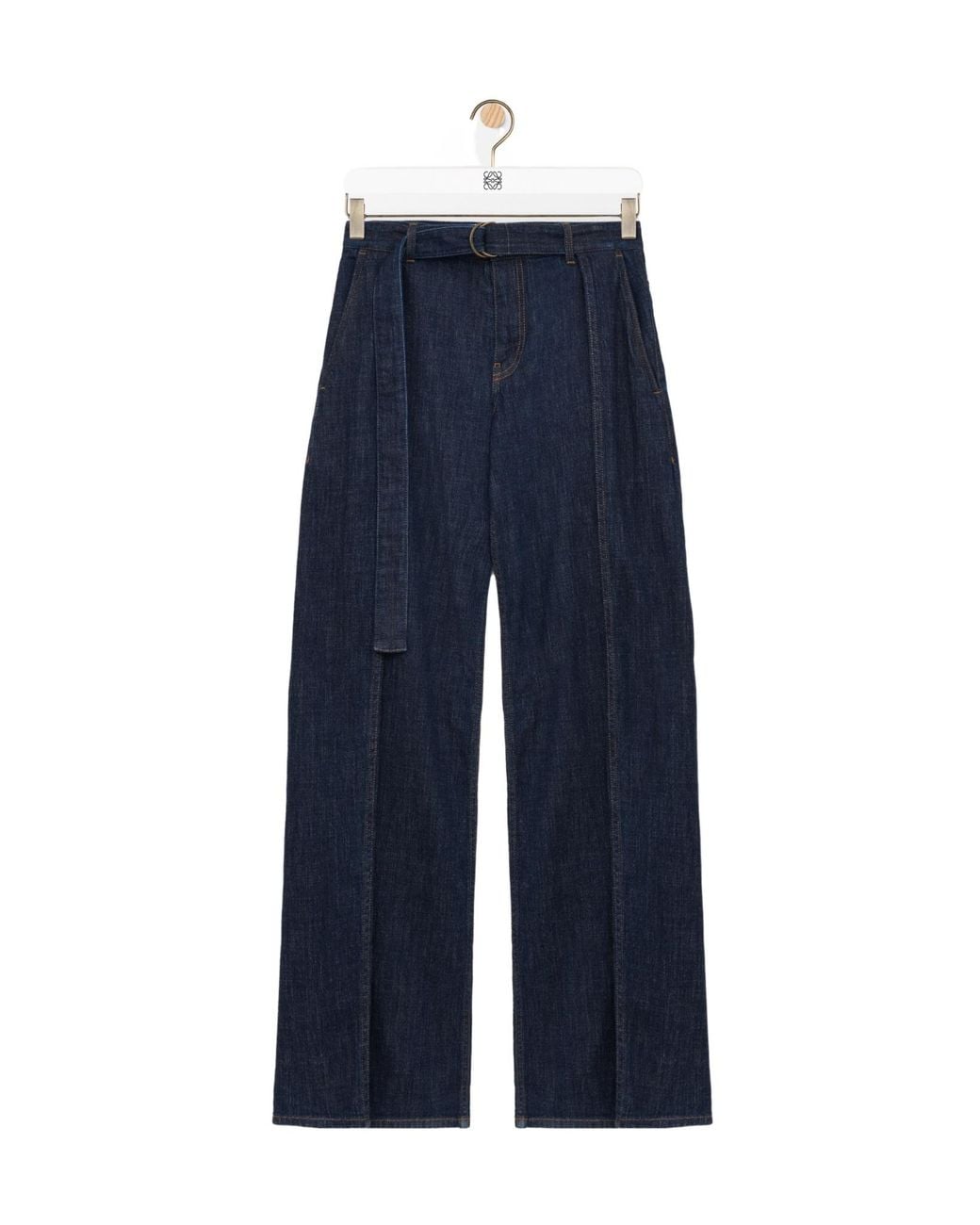 Loewe Blue Logo Patch Wide Leg Jeans