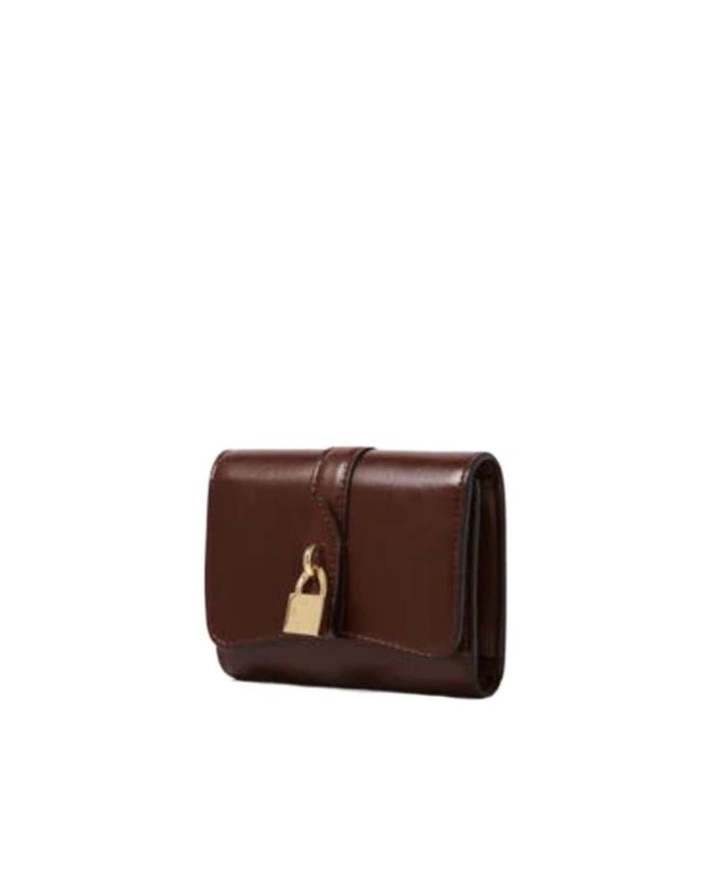 Stella McCartney Brown Padlock Flap Wallet