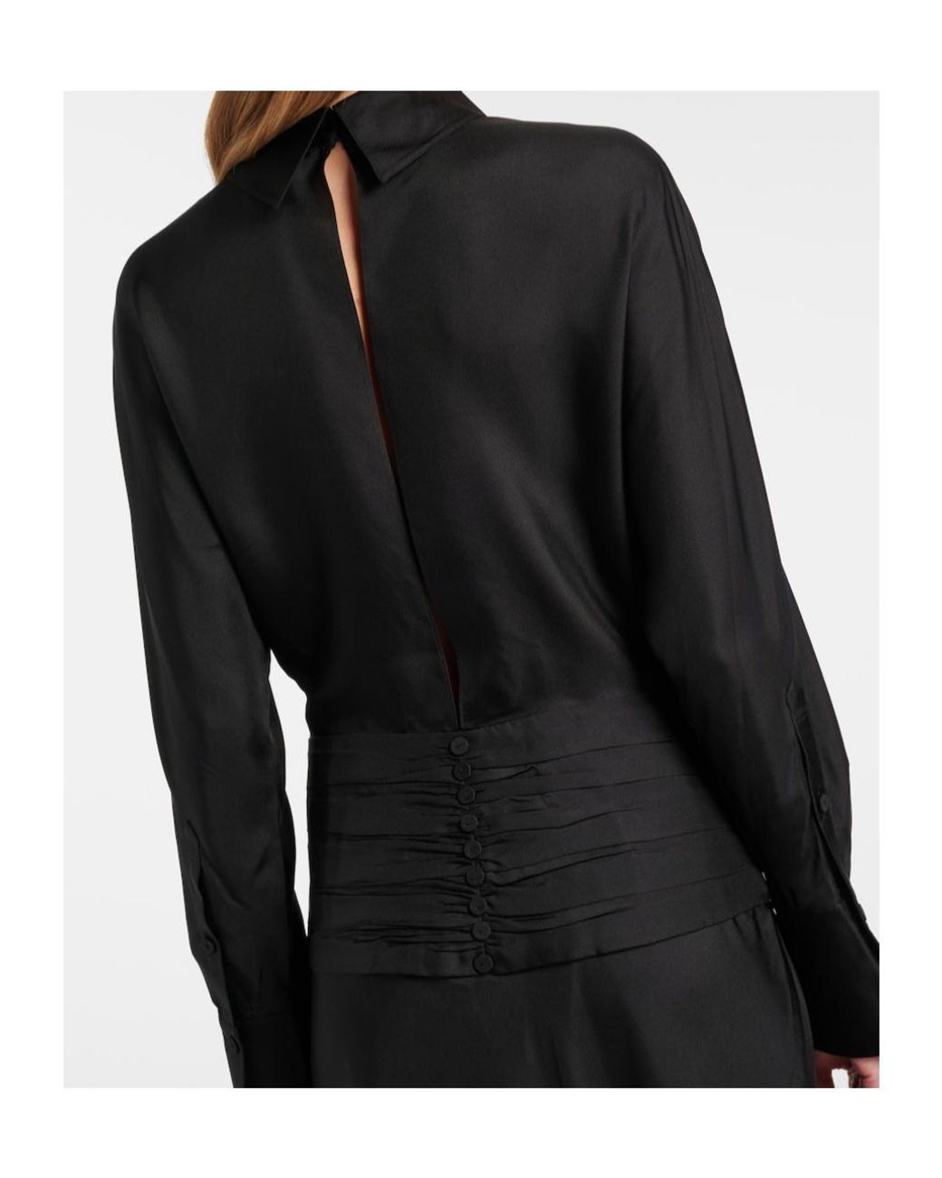 Rohe Black Silk Long-Sleeved Dress